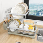 2-Tier Dish Drying Rack for Kitchen Counter, 304 Stainless Steel Dish Rack by HOMEAILIE