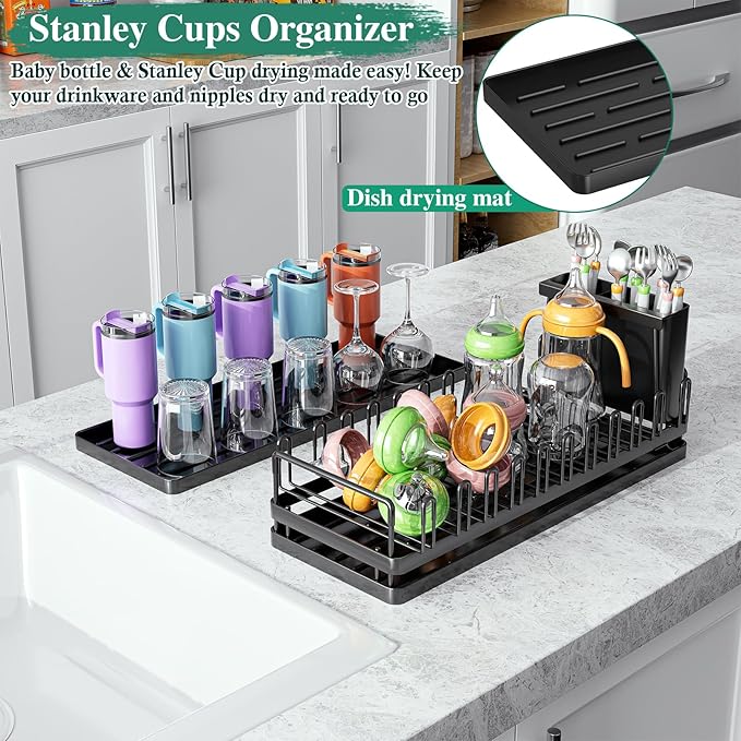 Small Dish Drying Rack for Kitchen Counter, Dish Drainer Rack - Image 6