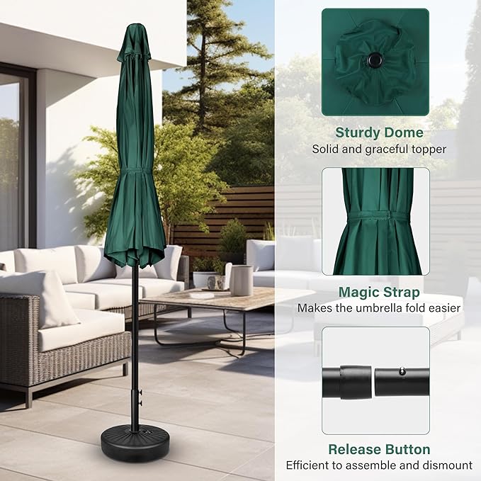 Simple Deluxe 9' Patio Umbrella Outdoor Table Market Yard Umbrella with Push Button Tilt/Crank - Image 4