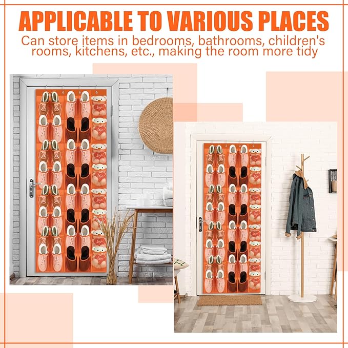 Windyun 40 Over the Door Shoe Organizer Large Mesh Pocket Hanging Shoe Rack - Image 6