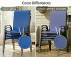 MAMIZO Patio Dining Chairs, Stackable All Weather Teslin Chair, Heavy Duty Outdoor Breathable Chairs Set, w/Armrests, Upgraded Chair FeetW/Strenthened Iron Spacers, 330 LBS (4, Navy Blue) - Image 4