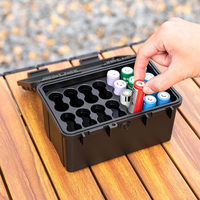 KIWIFOTOS 24 Slots 21700/20700 Battery Storage Case IP67 Waterproof Hard Case - Image 7
