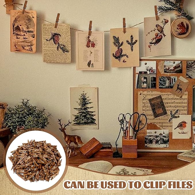 CCINEE 150 PCS Mini Natural Wooden Clothespins, 1 Inch Multi-Function - Image 4