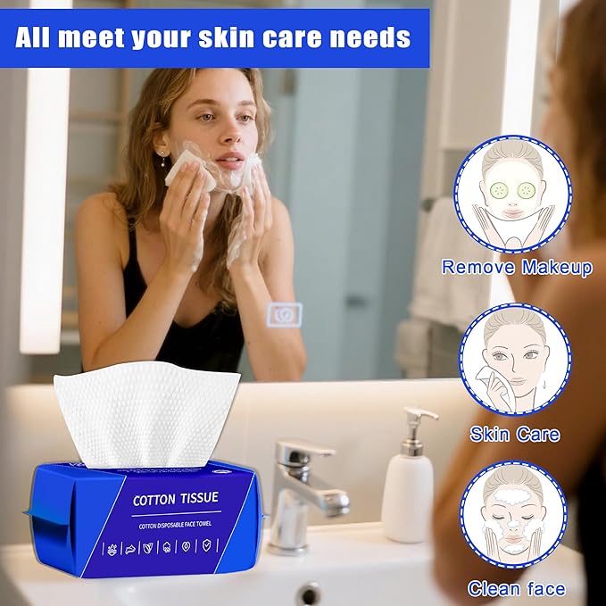 400 Count Disposable Face Towel, Dual-Textured Clean Wipes – Dry/Wet Use - Image 3