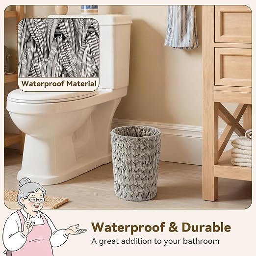 GRANNY SAYS Small Wicker Trash Can, 2 Gallon Bathroom Waste Basket, Small - Image 2