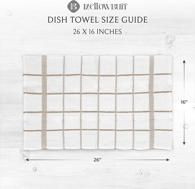 100% Cotton Terry Dish Towels, 4 Pack Checks, 16 x26 Inches, Super Soft and - Image 4
