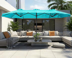SUPERJARE 13FT Outdoor Umbrella for Patio, Double sided Pool Umbrellas with Fade Resistant Canopy, Large Table Umbrella for Deck, Market, Backyard - Light Blue - Image 2