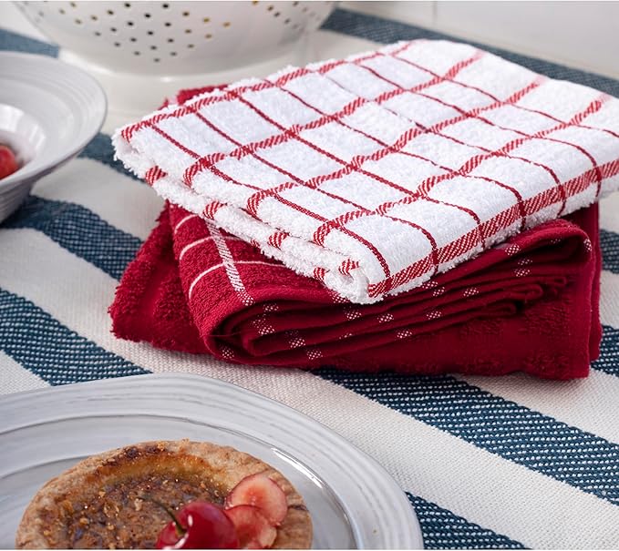 Ritz Premium 100% Cotton Terry Check Kitchen Dish Towels - Image 5