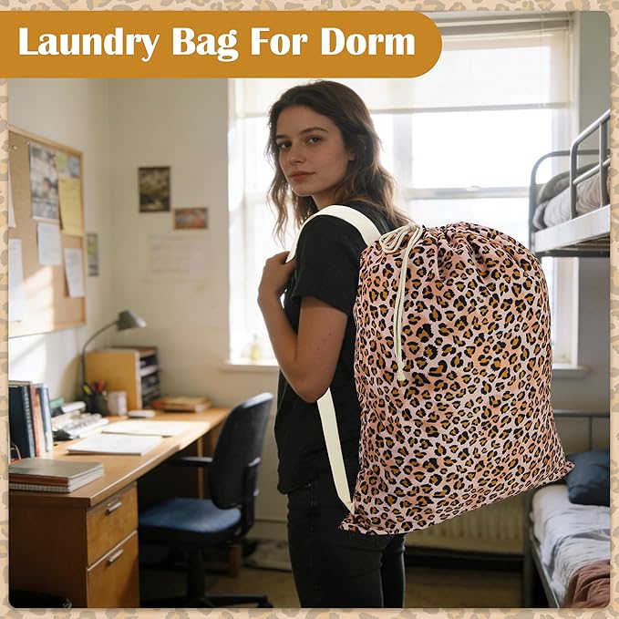 Canvas Laundry Bag with shoulder Strap 24"Wx 29"H, Large Drawstring Dirty - Image 6