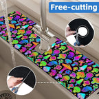Bright Psychedelic Mushroom Kitchen Sink Splash Guard Mat Absorbent Fast Drying - Image 7
