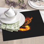 Fire Phoenix Dish Drying Mat for Kitchen Counter Washable Absorbent Reversible - Image 3