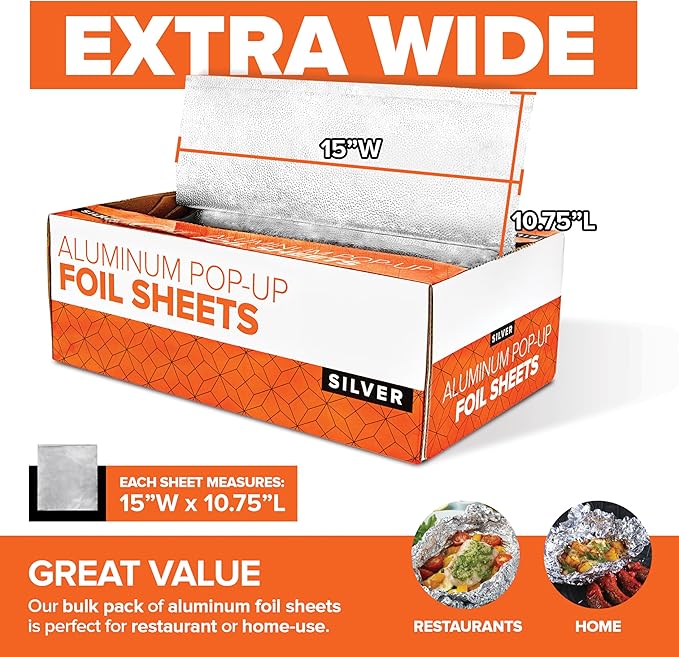 Stock Your Home Aluminum Foil Sheets, Pop Up Foil Sheets - Image 2