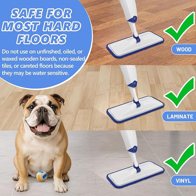HOMTOYOU Microfiber Flat Mop - Image 5