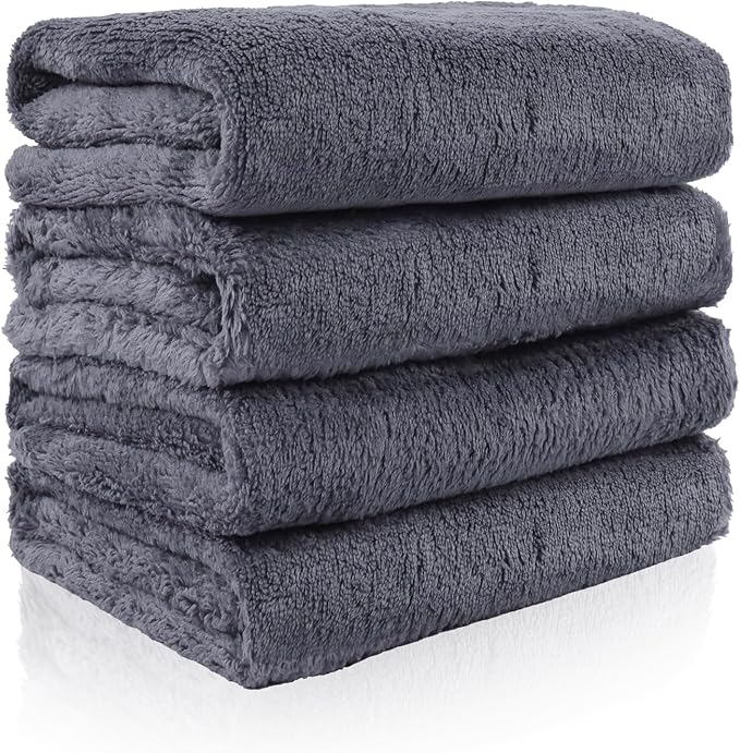 4 Pack Hand Towels, Microfiber Coral Velvet Highly Absorbent Towels by Unknown