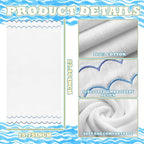 2 Pcs Scalloped Hand Towels 100% Cotton Fingertip Towels - Image 2