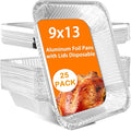 Aluminum Foil Pans with Lids 9x13 Disposable – Half Size Aluminum Foil Heavy by Homewarm