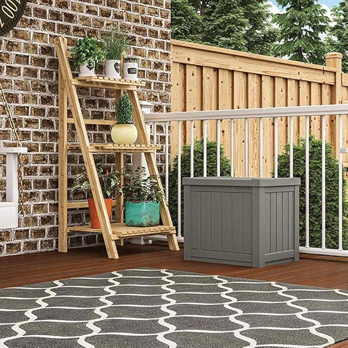 Suncast SS500ST 22 Gallon Small Resin Outdoor Patio Storage Deck Box (4 Pack) - Image 5
