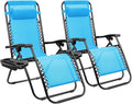 Homall Zero Gravity Chair Adjustable Folding Lawn Lounge Chairs Outdoor Lounge Gravity Chair Camp Reclining Chair with Pillows for Poolside Backyard and Beach Set of 2 (Sky Blue) by Homall