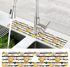 Thanksgiving Sink Faucet Absorbing Mat Autumn Pumpkin Floral Absorbent Fast - Image 4