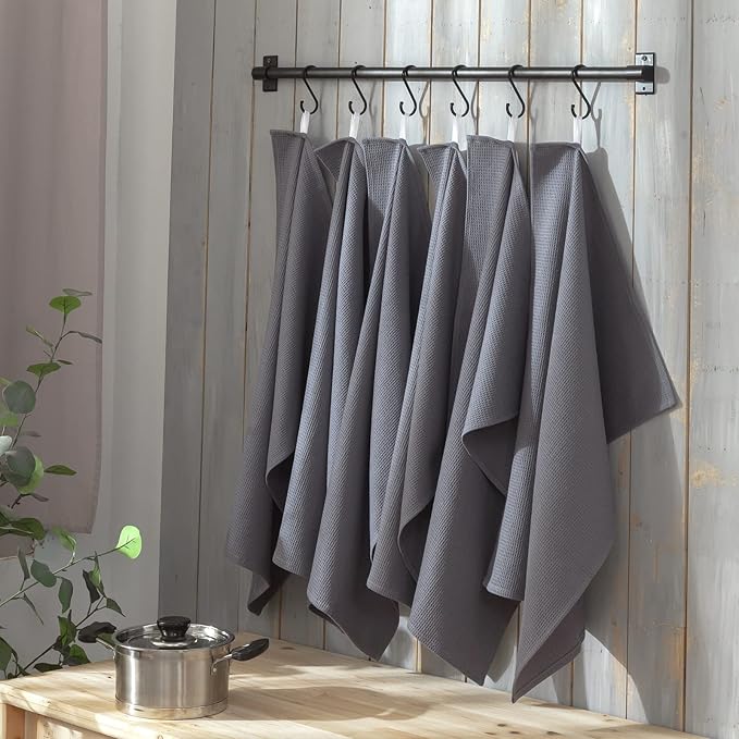 QUILTINA Dish Towels Set, 100% Cotton Waffle Weave Kitchen Towels 6 Pack - Image 6