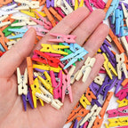 KIMOBER 200pcs Mini Wooden Clothespins, Mixed Colored Small Craft Peg Pins Clips - Image 3