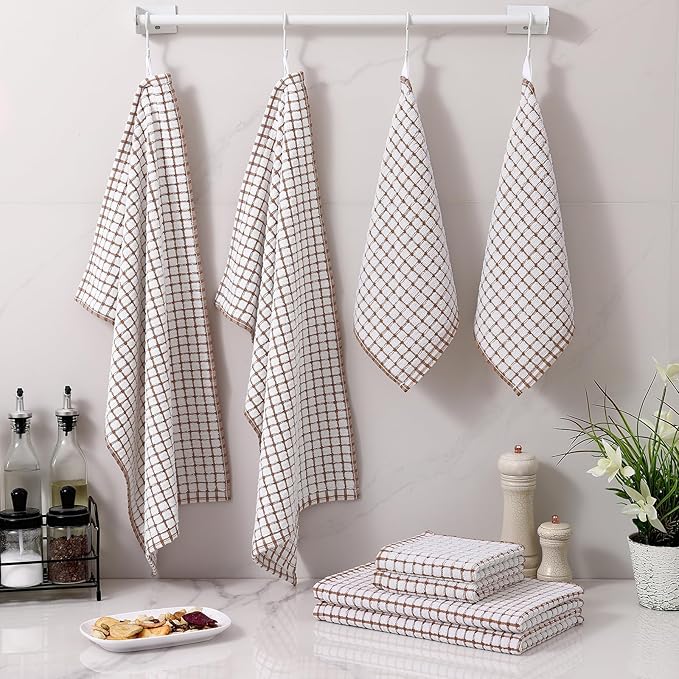 Homaxy Kitchen Towels and Dishcloths Set, 16 x 25 and 12 x 12 Inches, Super - Image 7