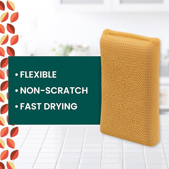 Scotch-Brite Brite Harvest Collection, 1 Extra Gentle Leafy Clean Kitchen Sponge - Image 6