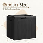 Flamaker 2 Pack Deck Box 31 Gallon Waterproof Resin Storage Box with Lid Indoor Outdoor Delivery Box Storage Bin for Patio Cushions (Black) - Image 4