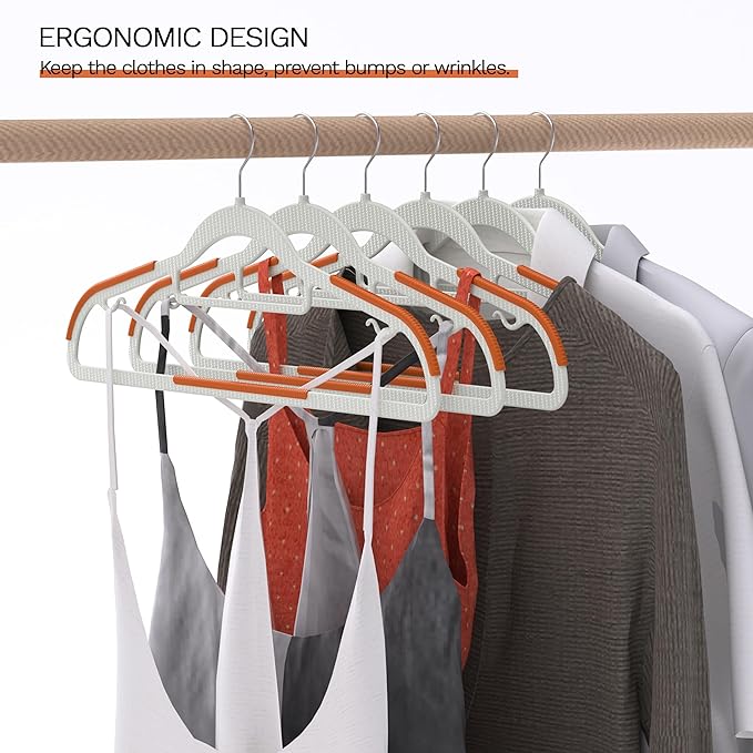20 Pack Heavy Duty Plastic Hangers, Non Slip Clothes Hangers - Image 7