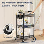 YASONIC 3 Tier Rolling Cart – Metal Utility Storage Carts - Image 4