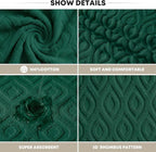 Artoid Mode 1 Pc Dark Green 3D Diamond Grid Jacquard Hand Towels - Image 7
