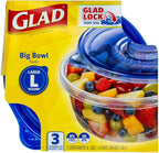 Glad GladWare Big Bowl Food Storage Containers, Large Round Bowl Holds 48 - Image 3