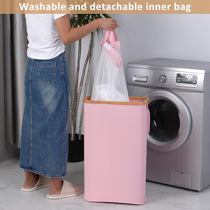 65L Slim Laundry Hamper, Narrow Laundry Basket - Image 5