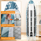 Ironing Board Cover and Pad, 18x49 Extra Wide Thick Iron Padding, Scorch & - Image 5