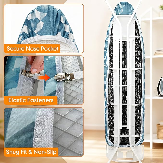 Ironing Board Cover and Pad, 15x54 Standard Size Thick Iron Padding, Scorch & - Image 5