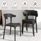 VECELO 4 Pack Plastic Stacking Chairs, Stackable Dining Chairs for Kitchen Restaurant Patio, Portable Indoor Outdoor Use, No Assembly Required, Black - Image 5