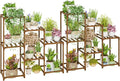 Bamworld 2 Sets of Package Plant Stands Indoor Wood Plant Shelf Outdoor Tiered Plant Rack for Multiple Plants Ladder Plant Holder Plant Table for Plant Pots Boho Home Decor for Gardening Gifts by Bamworld