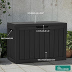 YITAHOME 45 Gallon Deck Box, Outdoor Storage Box for Patio Cushions, Outdoor Tools, Gardening Tools, Sports Equipment, and Throw Pillows, Lockable and Waterproof, Black - Image 5