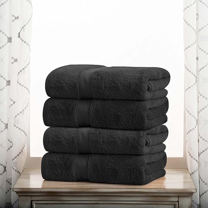 Superior Egyptian Cotton Pile Bath Towel Set of 4, Ultra Soft Luxury Towels by SUPERIOR