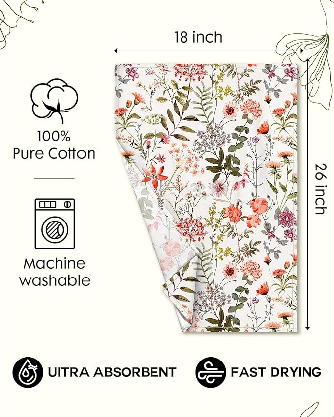 Flour Sack Kitchen Towels Set of 2-18x26 Cotton Dish Towels - Image 5