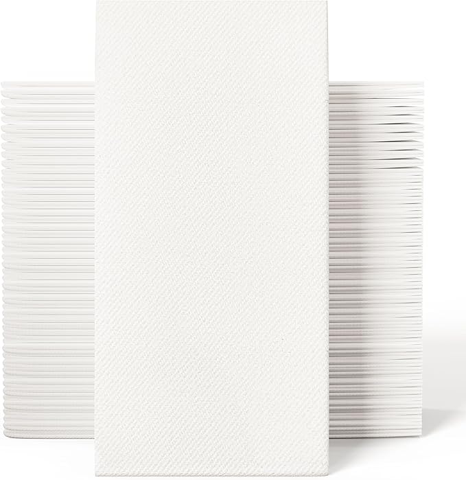 100 Count Disposable Hand Towels, Linen Feel Bathroom Hand Napkins, Soft And by JOLLYCHEF