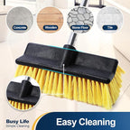 Yocada Deck Brush with 4-Section Extendable Handle Floor Scrub Brush Soft - Image 3