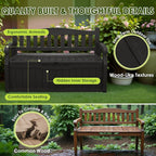 Greesum 80 Gallon Outdoor Storage Bench, Resin Patio Furniture with Armrest,Waterproof and UV-Resistant, Perfect to Garden, Poolside and Lawn, Black - Image 5