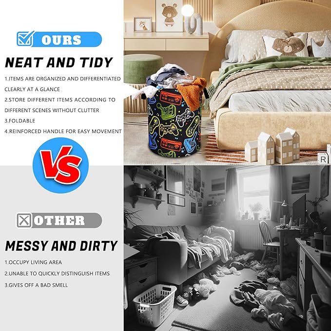 Game Consoles Laundry Basket Funny Colorful Oxford Cloth Laundry Hamper - Image 6