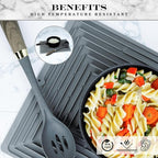 Extra Thick Silicone Dish Drying Mat 16"x12", grooves deeper – Quick Dry - Image 4