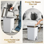 Small Bathroom Trash Can with Lid Soft Close, 10 Liter/2.6 Gallon Slim Garbage - Image 4