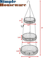 Simple Houseware Adjustable Metal Hanging Fruit Basket - Image 2