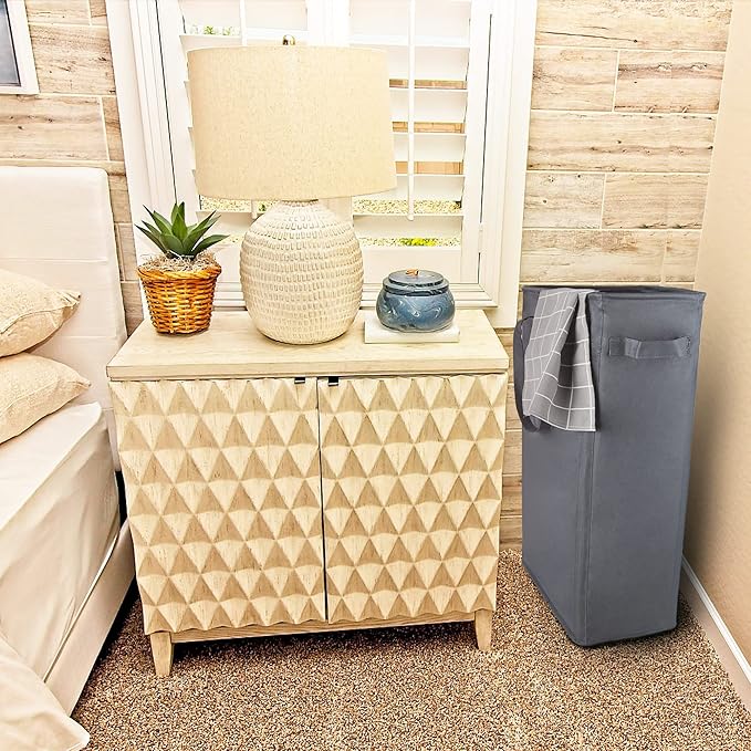 Odonata Slim Laundry Hamper Handles Collapsible Laundry Basket Thin Dirty - Image 7