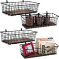4 Set Portable Metal Farmhouse Wall Decor Storage Organizer Basket Bin by SheeChung