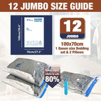 HIBAG Vacuum Storage Bags, 12 Jumbo Vacuum Seal Bags - Image 2